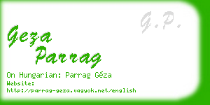 geza parrag business card